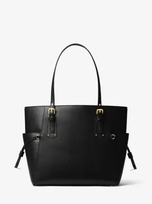 Voyager Small Crossgrain Leather Tote Bag