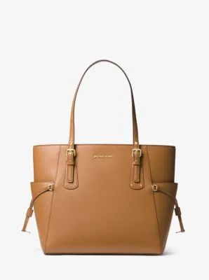 Voyager Small Crossgrain Leather Tote Bag