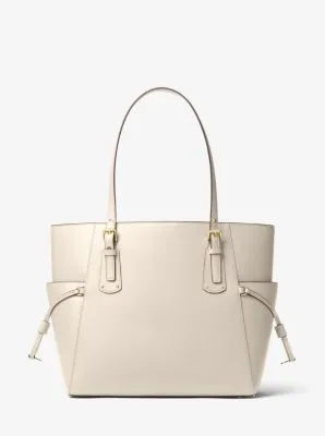 Voyager Small Crossgrain Leather Tote Bag