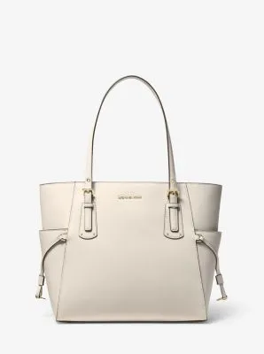 Voyager Small Crossgrain Leather Tote Bag