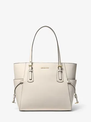 Voyager Small Crossgrain Leather Tote Bag