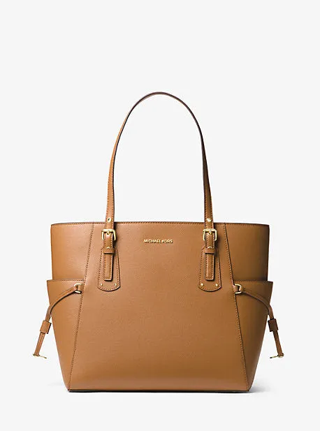 Voyager Small Crossgrain Leather Tote Bag