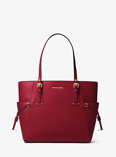 Voyager Small Crossgrain Leather Tote Bag