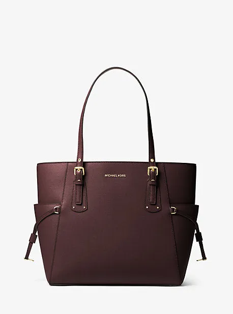 Voyager Small Crossgrain Leather Tote Bag
