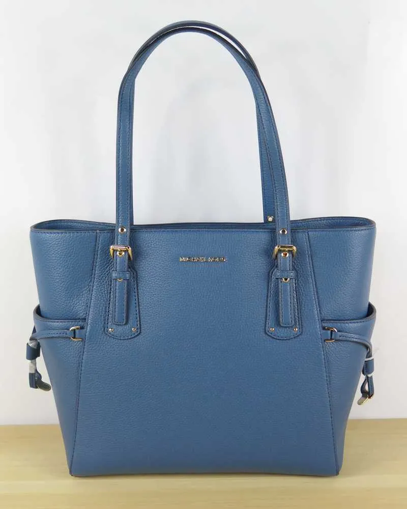 Voyager Small Crossgrain Leather Tote Bag
