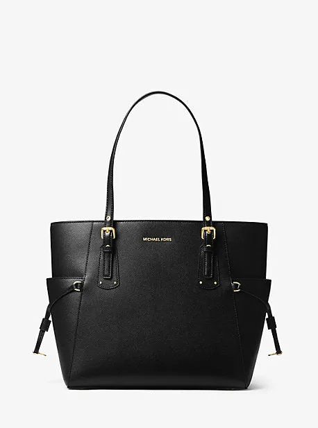 Voyager Small Crossgrain Leather Tote Bag