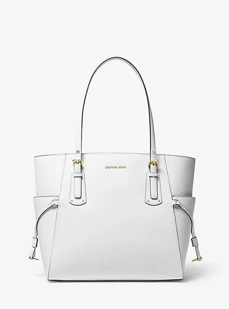 Voyager Small Crossgrain Leather Tote Bag