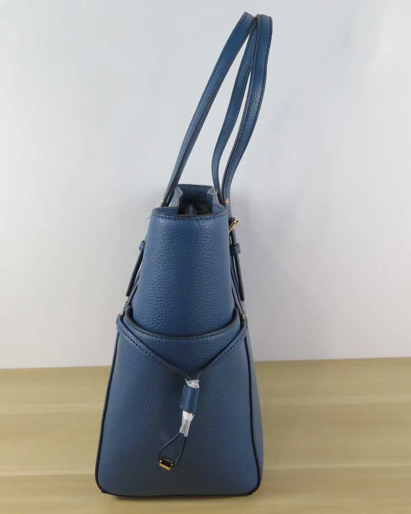 Voyager Small Crossgrain Leather Tote Bag