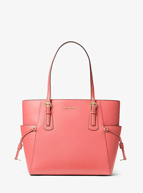 Voyager Small Crossgrain Leather Tote Bag