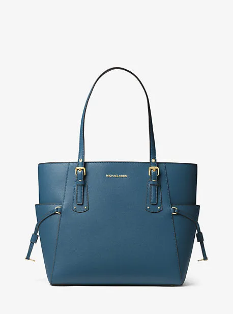Voyager Small Crossgrain Leather Tote Bag