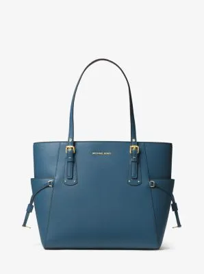 Voyager Small Crossgrain Leather Tote Bag