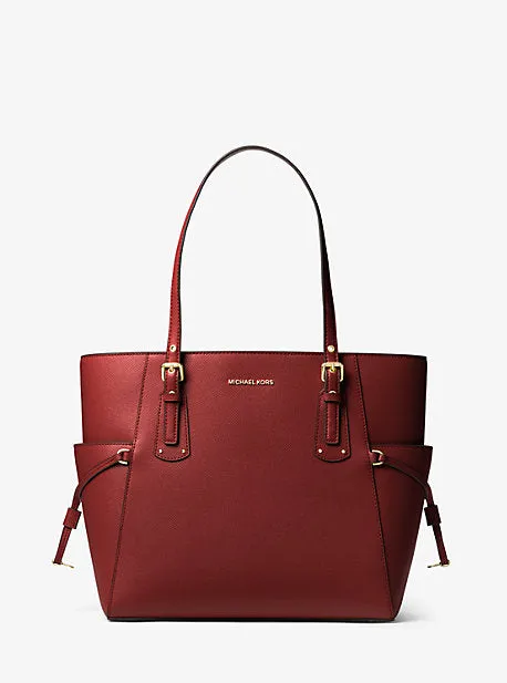 Voyager Small Crossgrain Leather Tote Bag