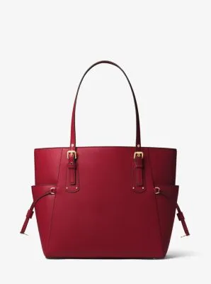 Voyager Small Crossgrain Leather Tote Bag