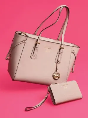 Voyager Small Crossgrain Leather Tote Bag