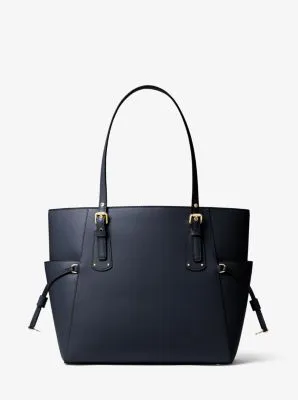 Voyager Small Crossgrain Leather Tote Bag