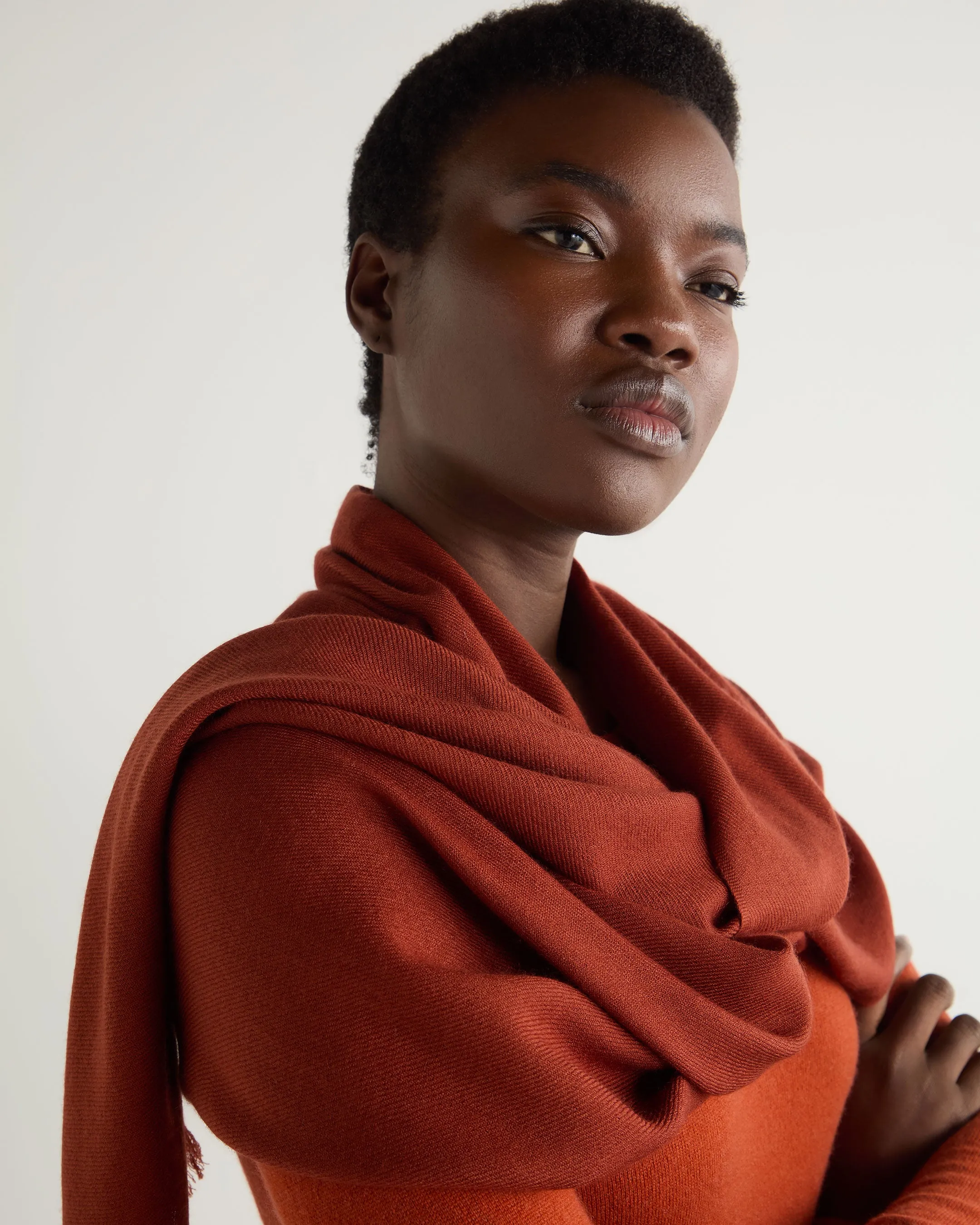 Women's Pashmina Cashmere Stole Spice Orange