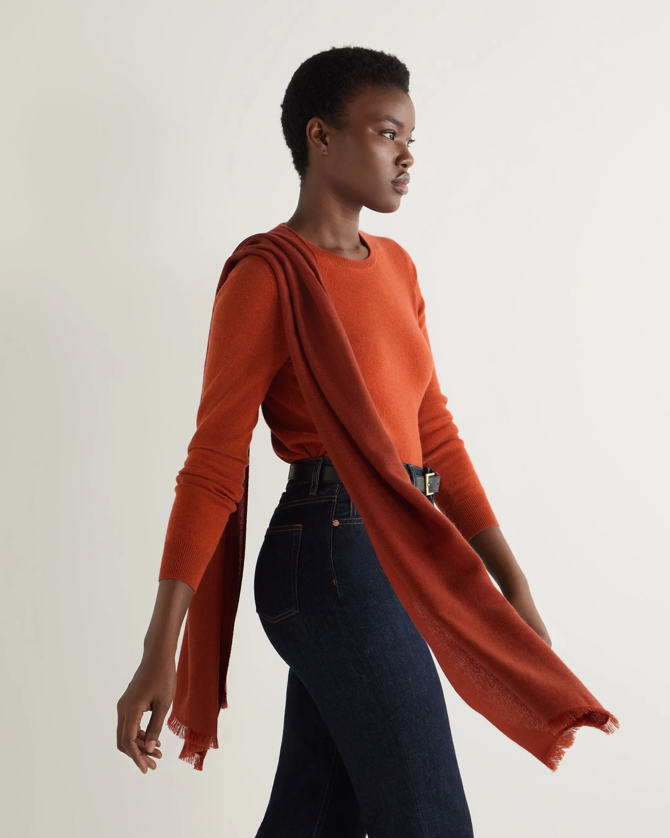 Women's Pashmina Cashmere Stole Spice Orange
