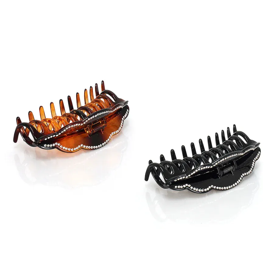 XL ACRYLIC CRYSTAL OUTLINED CLAW BUNDLE OF 2