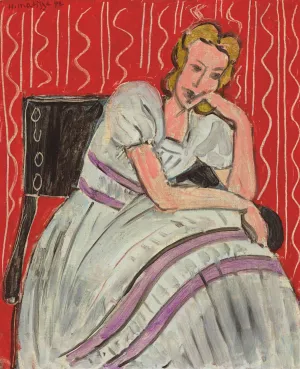 Young Woman Sitting In Gray Dress (Jeune Femme Assise En Robe Grise) – Henri Matisse Painting